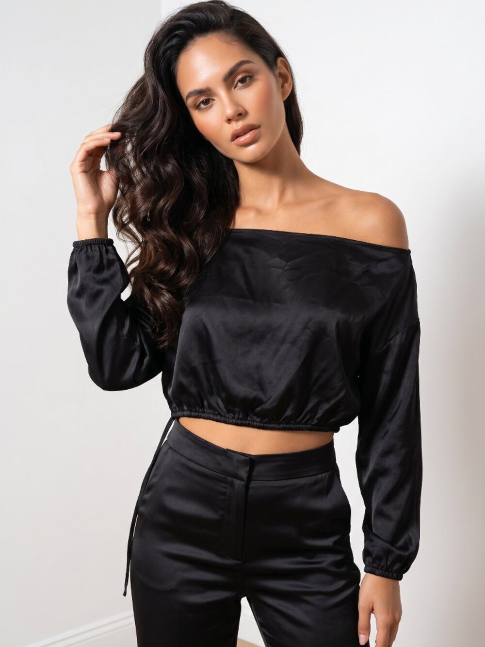 Serra by Joie Rucker Satin Crop Top Size S